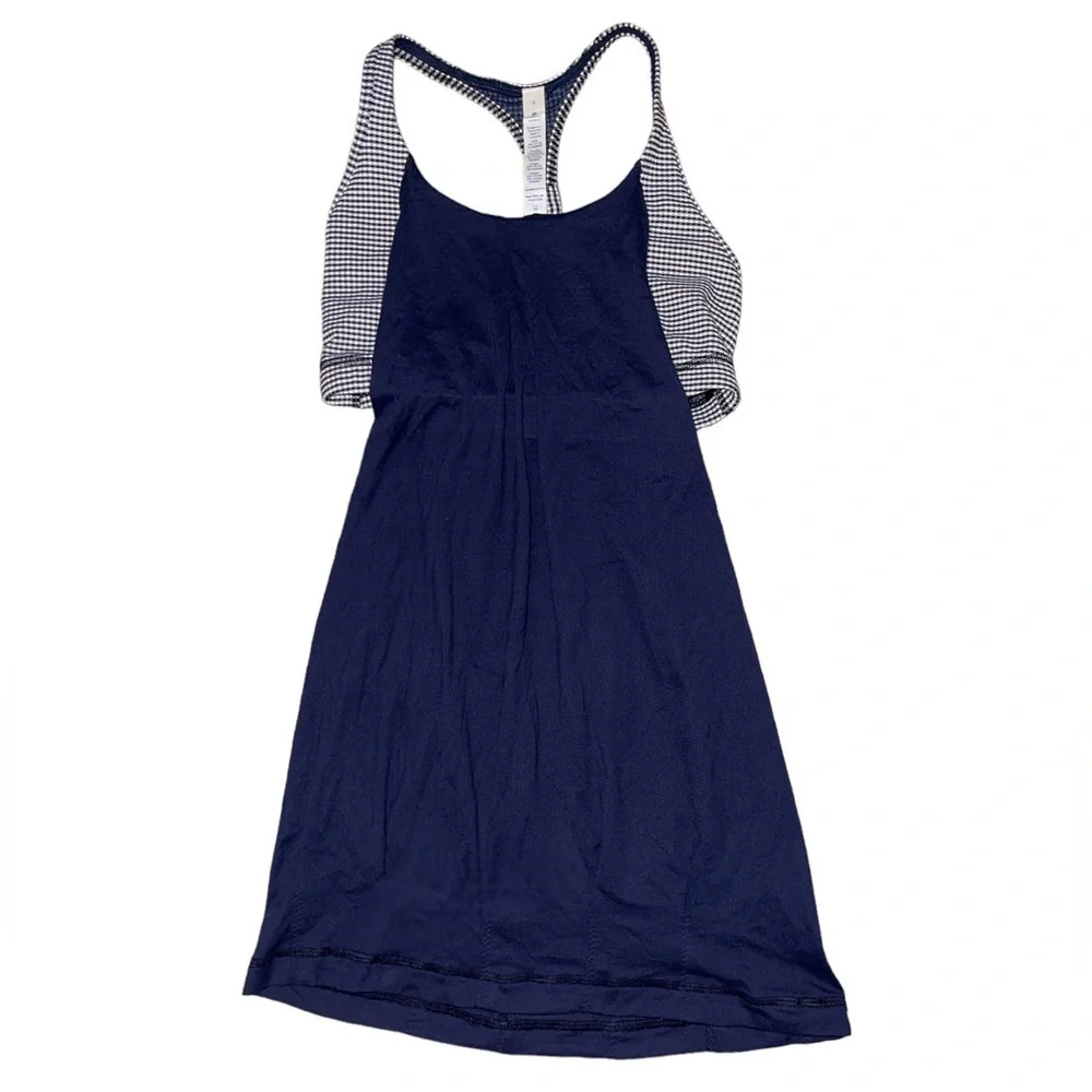 Lululemon Athletica Practice Freely Tank in Inkwell gingham women’s size 6 - Picture 9 of 13